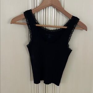 Brandy Melville Black Lace-Trim Camisole